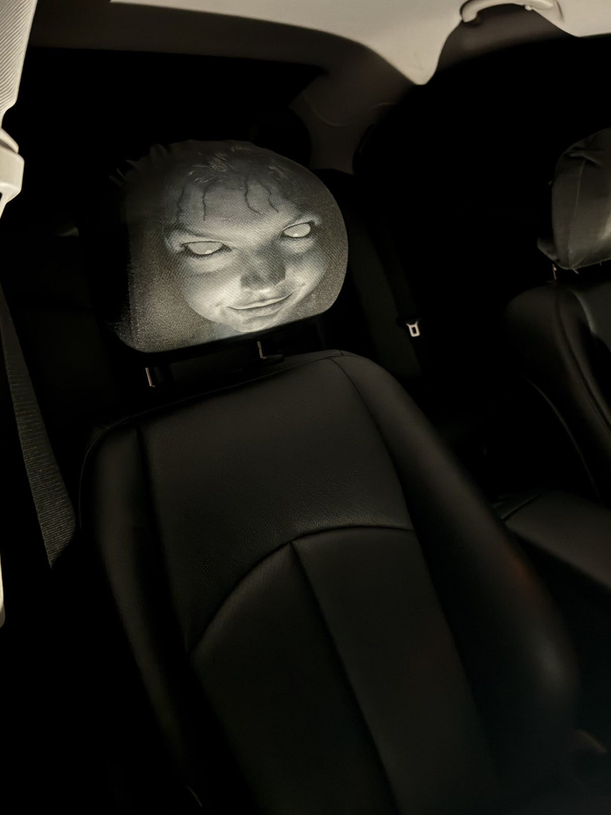 PhantomSeat cover seen from the back seat of the car